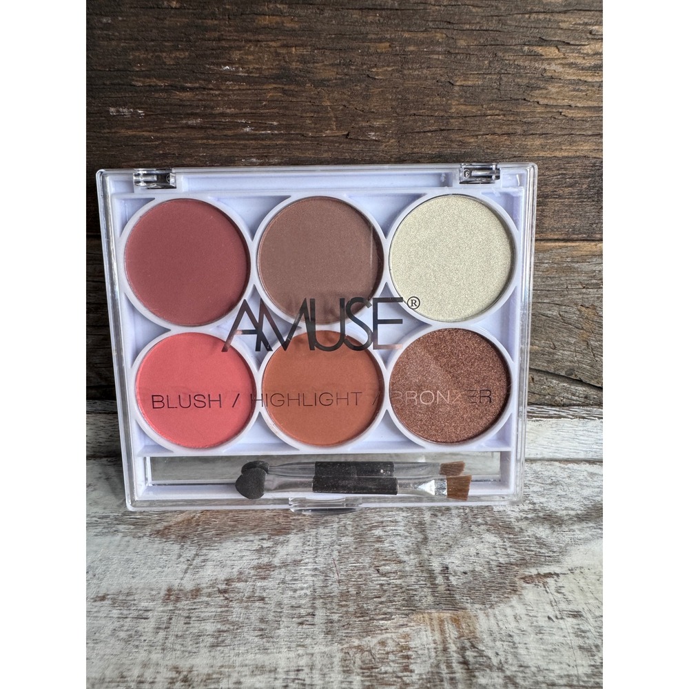 Amuse Multi-Shade Blush Highlight & Bronzer Palette Face Compact